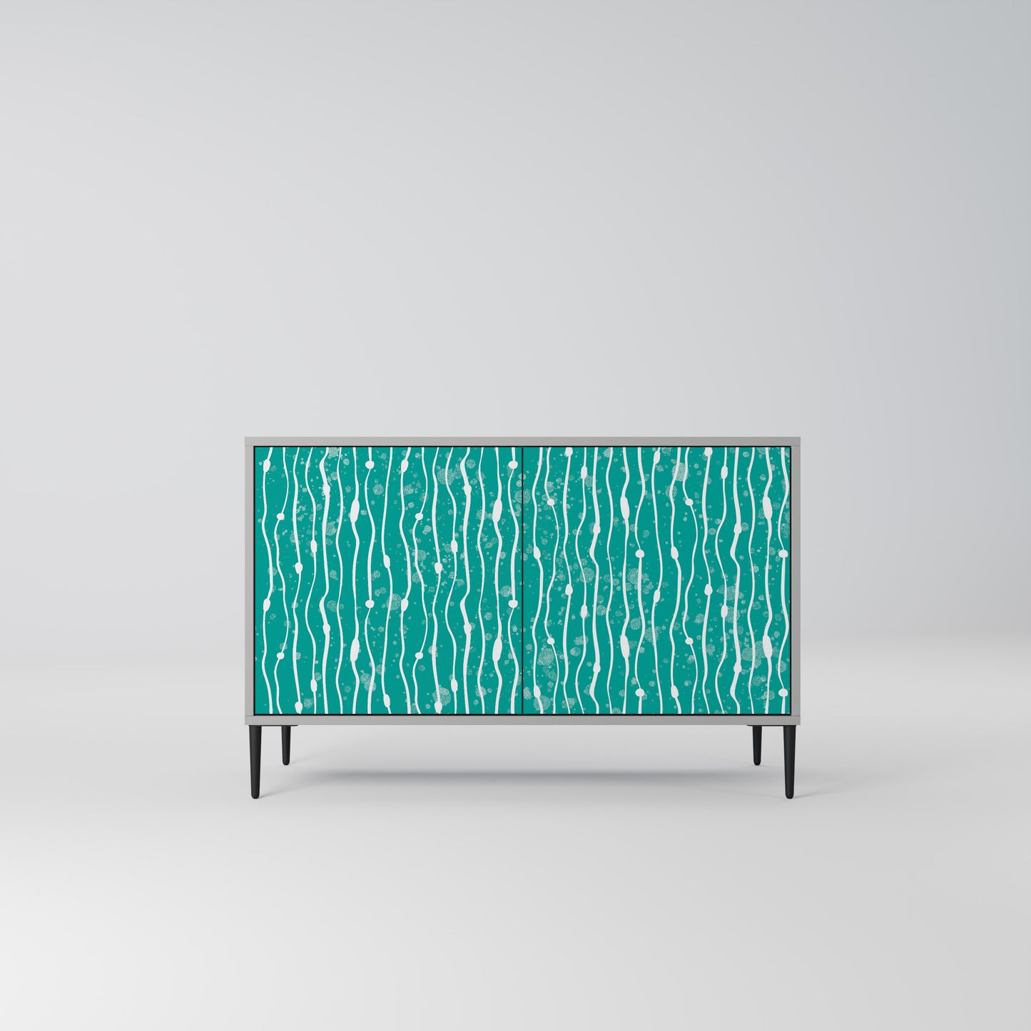 TURQUOISE RAIN 2-Door Sideboard in Grey Finish
