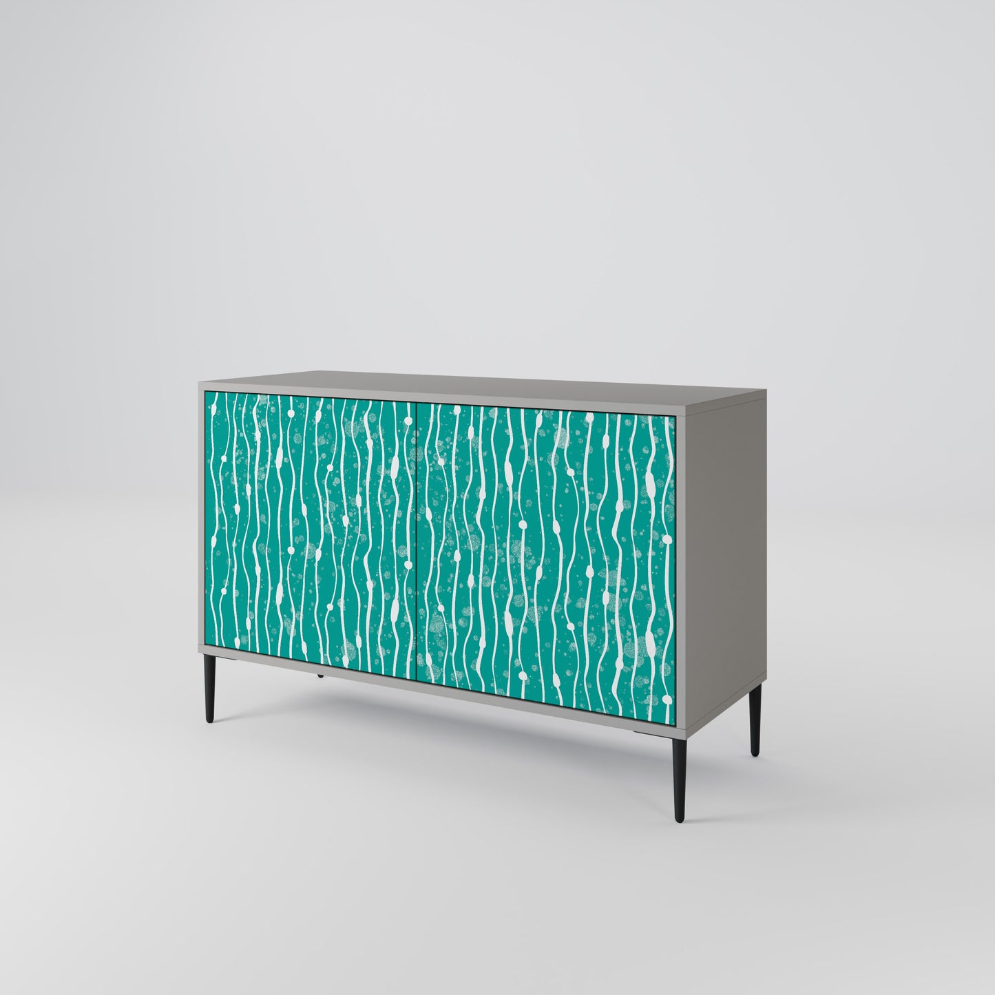 TURQUOISE RAIN 2-Door Sideboard in Grey Finish