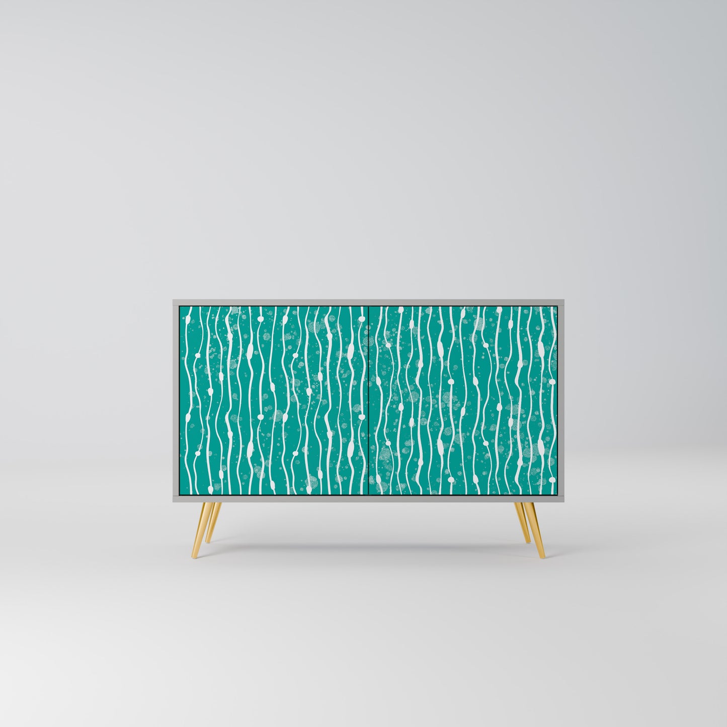 TURQUOISE RAIN 2-Door Sideboard in Grey Finish