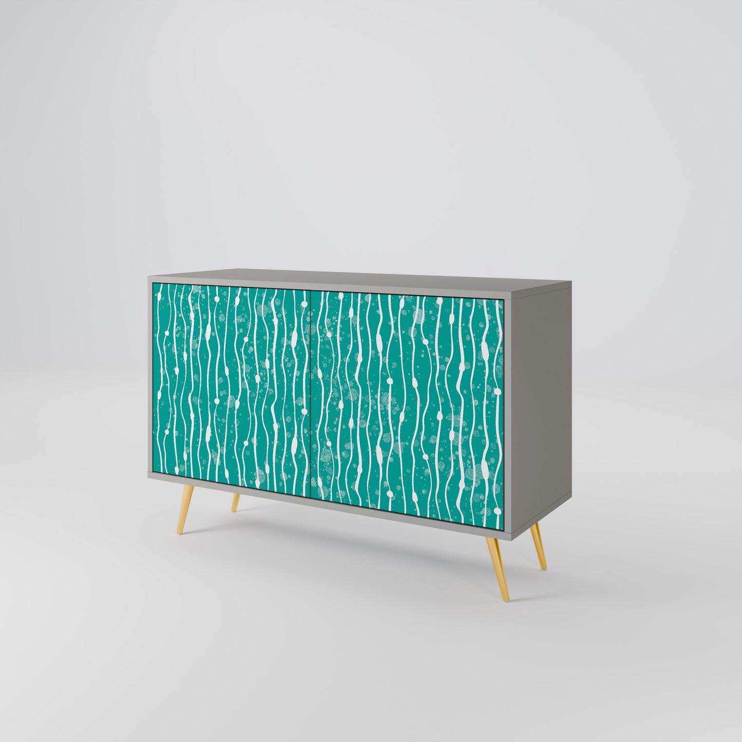 TURQUOISE RAIN 2-Door Sideboard in Grey Finish