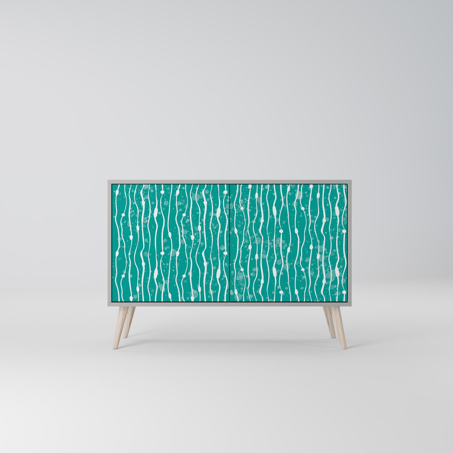 TURQUOISE RAIN 2-Door Sideboard in Grey Finish