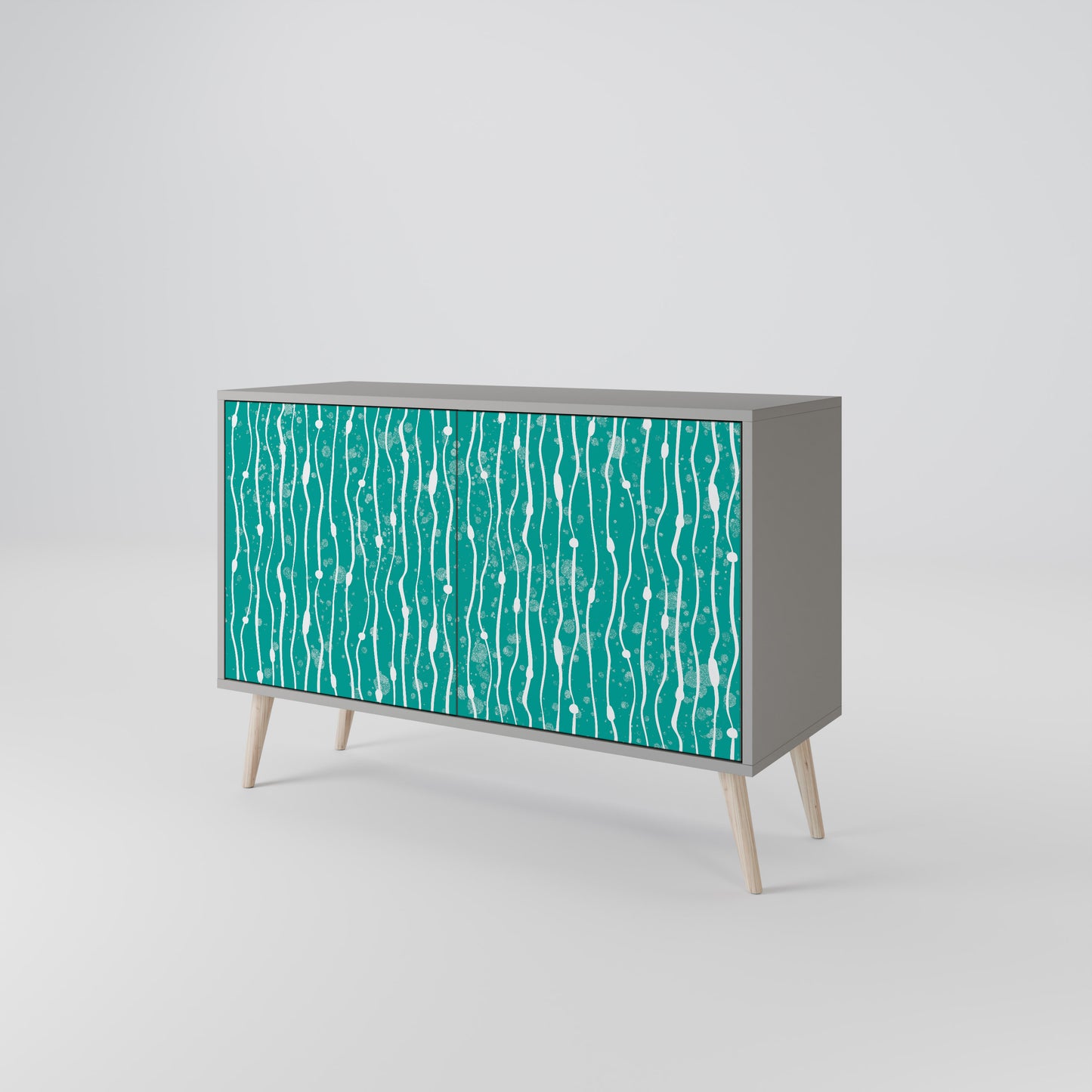 TURQUOISE RAIN 2-Door Sideboard in Grey Finish