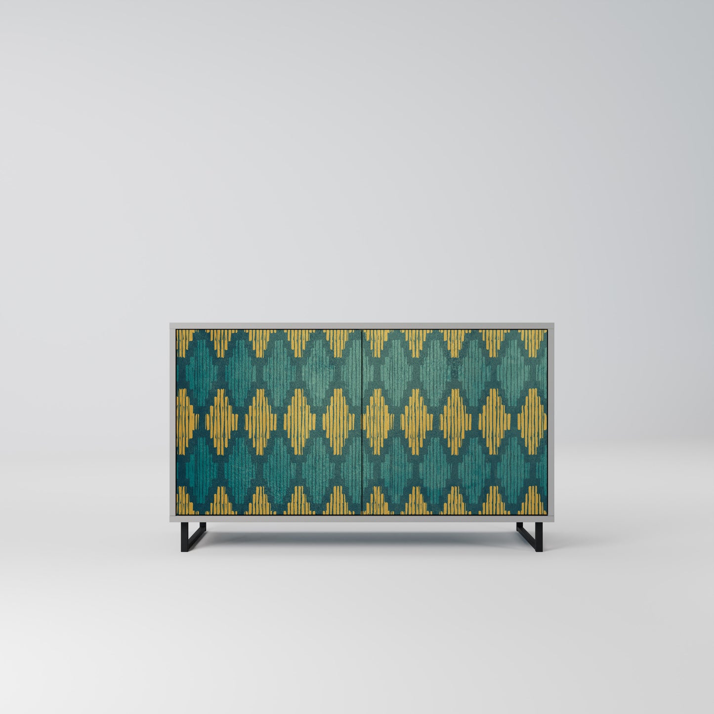 POLYGONS 2-Door Sideboard in Grey Finish
