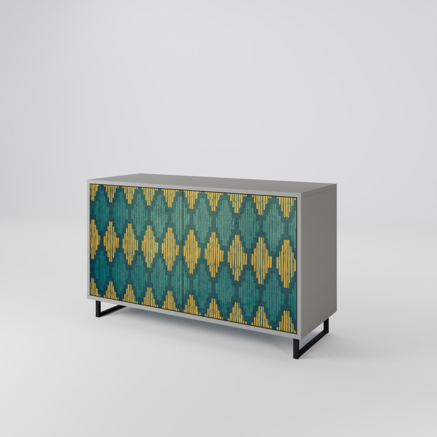 POLYGONS 2-Door Sideboard in Grey Finish
