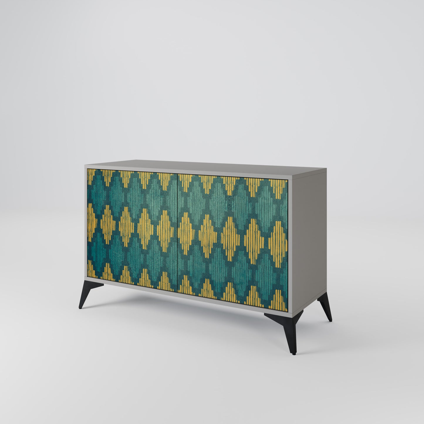 POLYGONS 2-Door Sideboard in Grey Finish