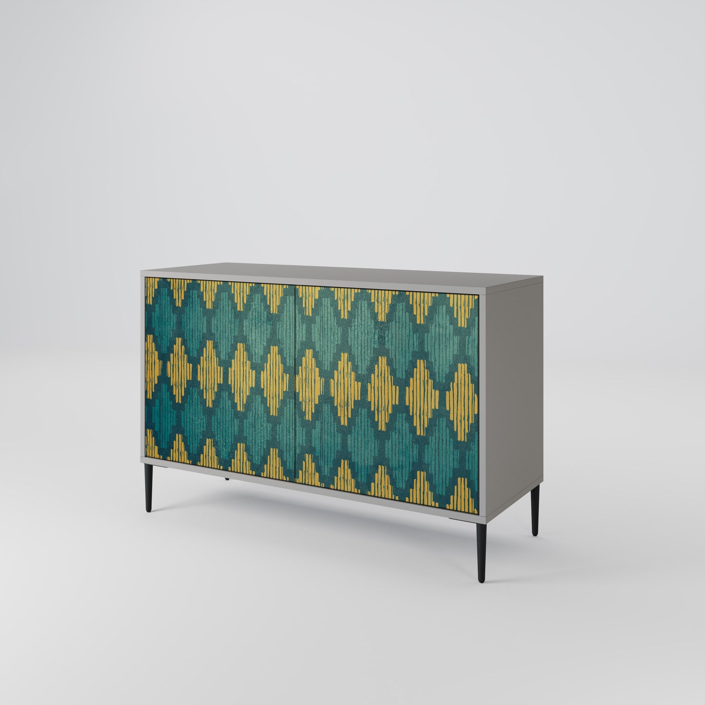 POLYGONS 2-Door Sideboard in Grey Finish