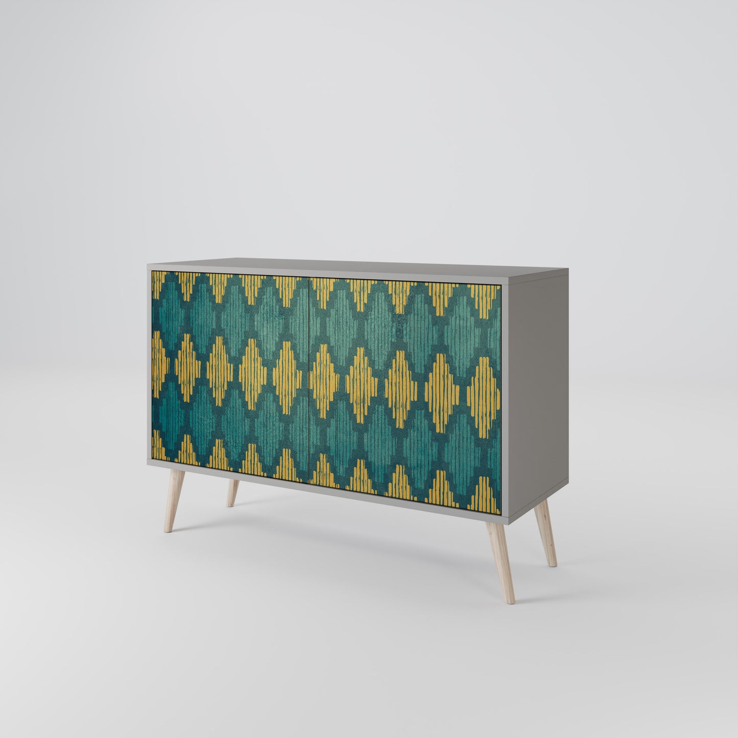 POLYGONS 2-Door Sideboard in Grey Finish