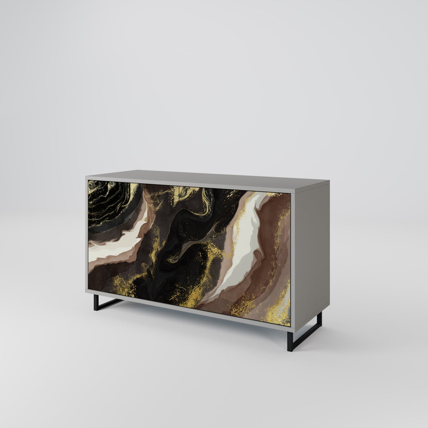 GOLD DUST 2-Door Sideboard in Grey Finish