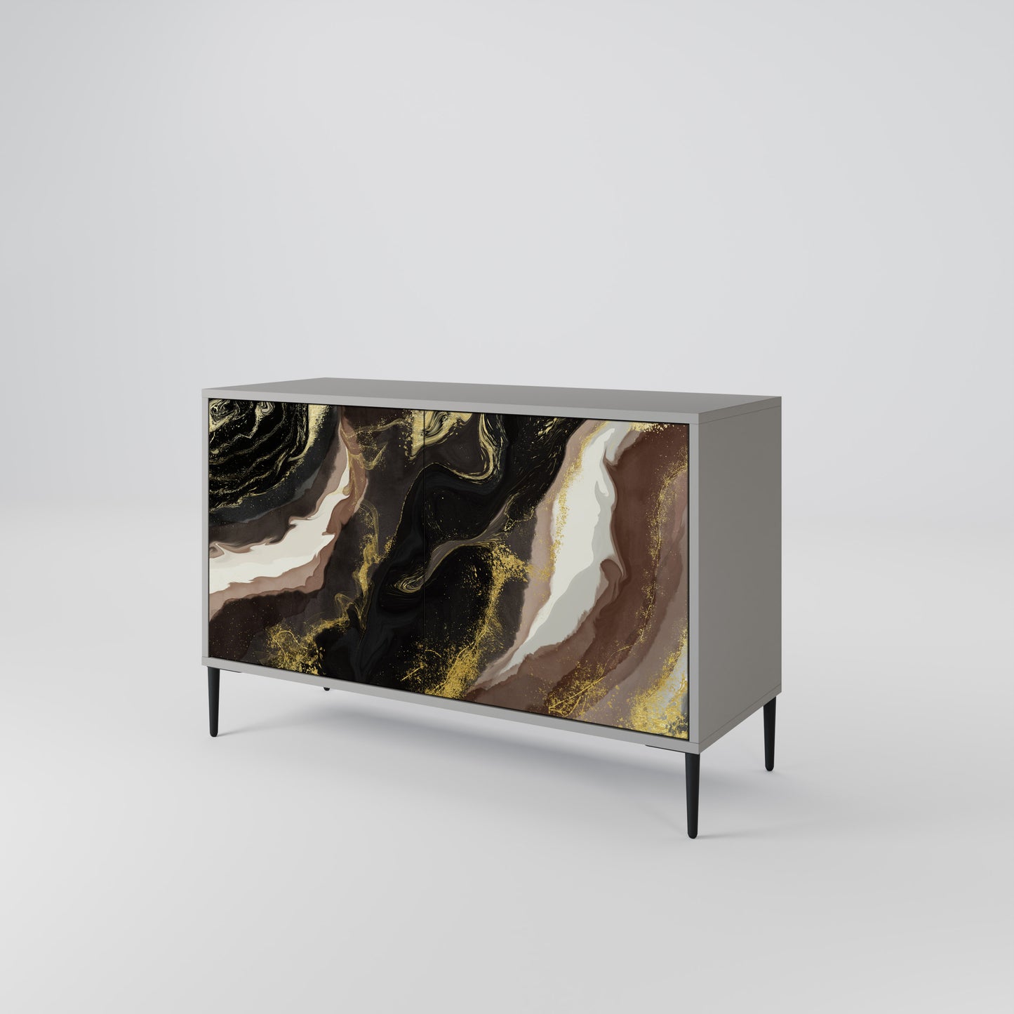 GOLD DUST 2-Door Sideboard in Grey Finish