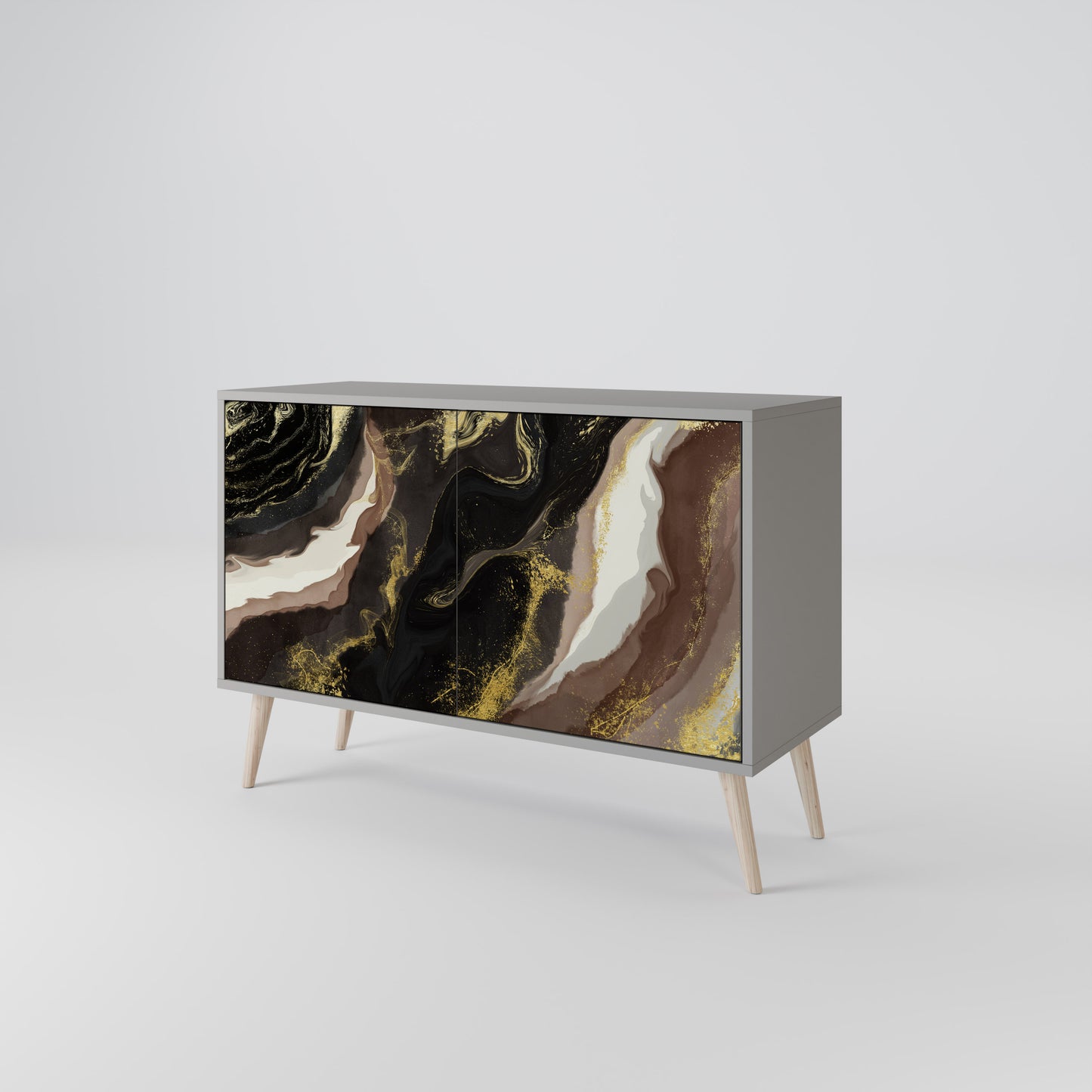 GOLD DUST 2-Door Sideboard in Grey Finish