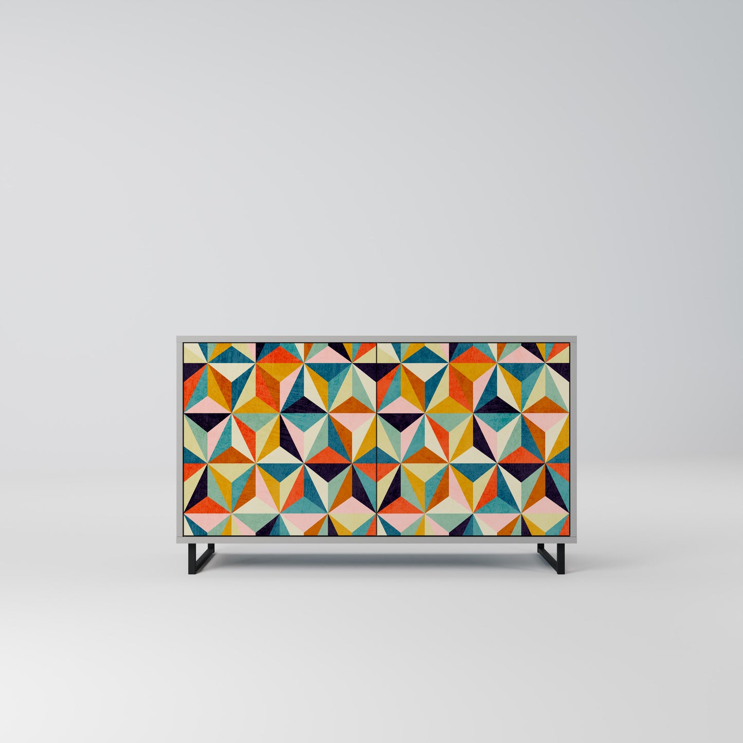 TESSELATE TREASURES 2-Door Sideboard in Grey Finish