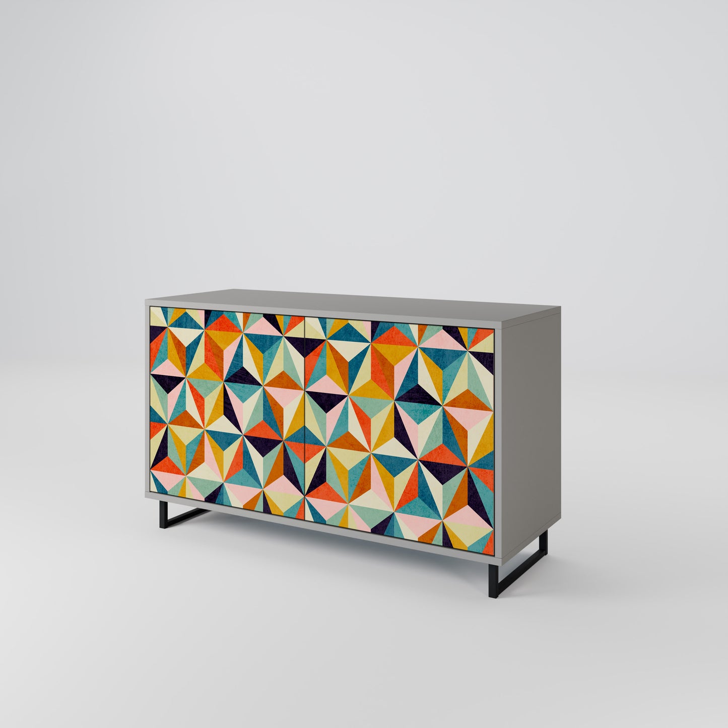 TESSELATE TREASURES 2-Door Sideboard in Grey Finish