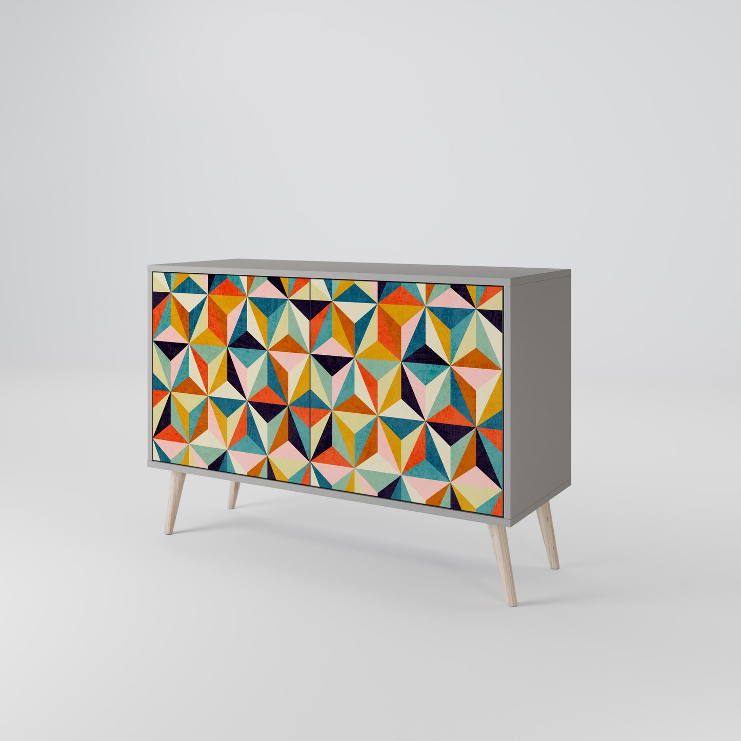 TESSELATE TREASURES 2-Door Sideboard in Grey Finish