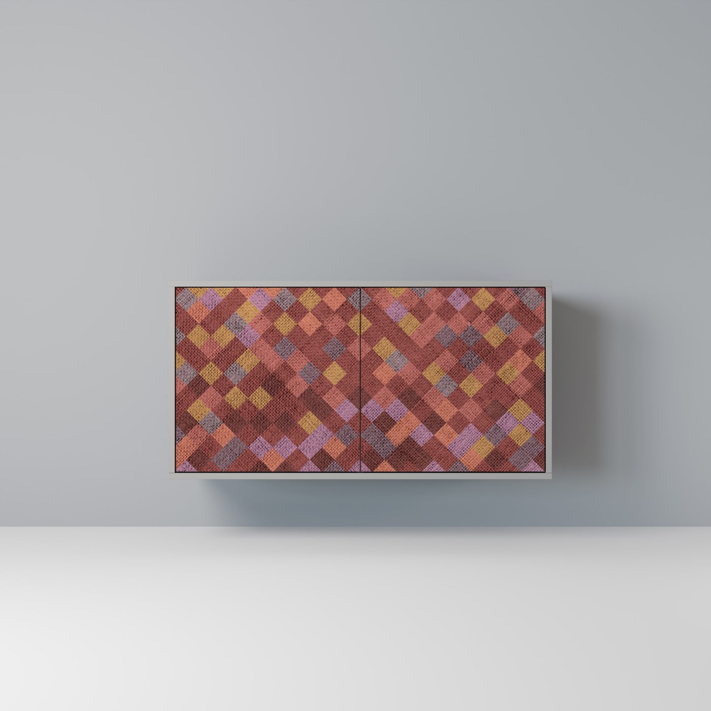 PAINTED SQUARES 2-Door Sideboard in Grey Finish