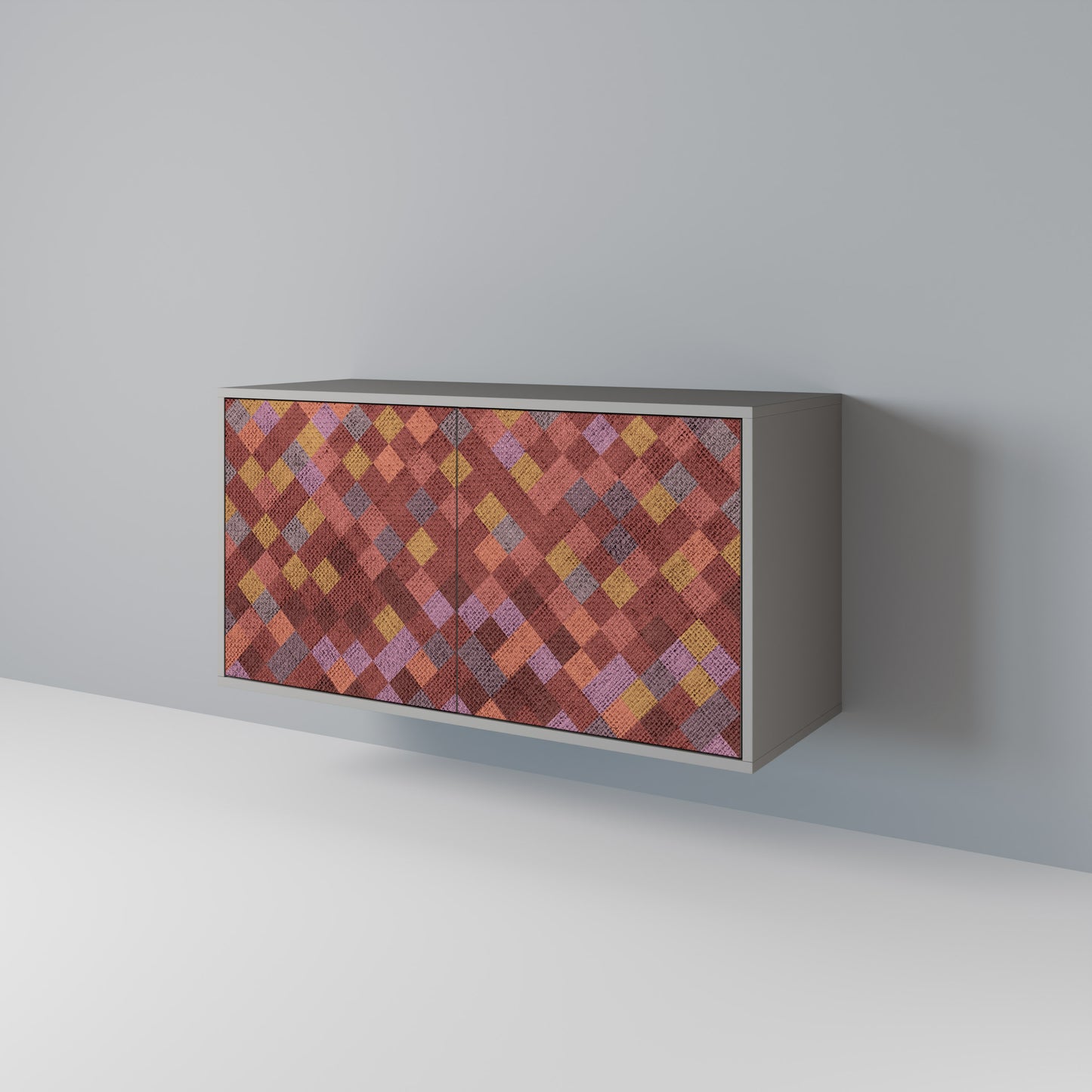 PAINTED SQUARES 2-Door Sideboard in Grey Finish
