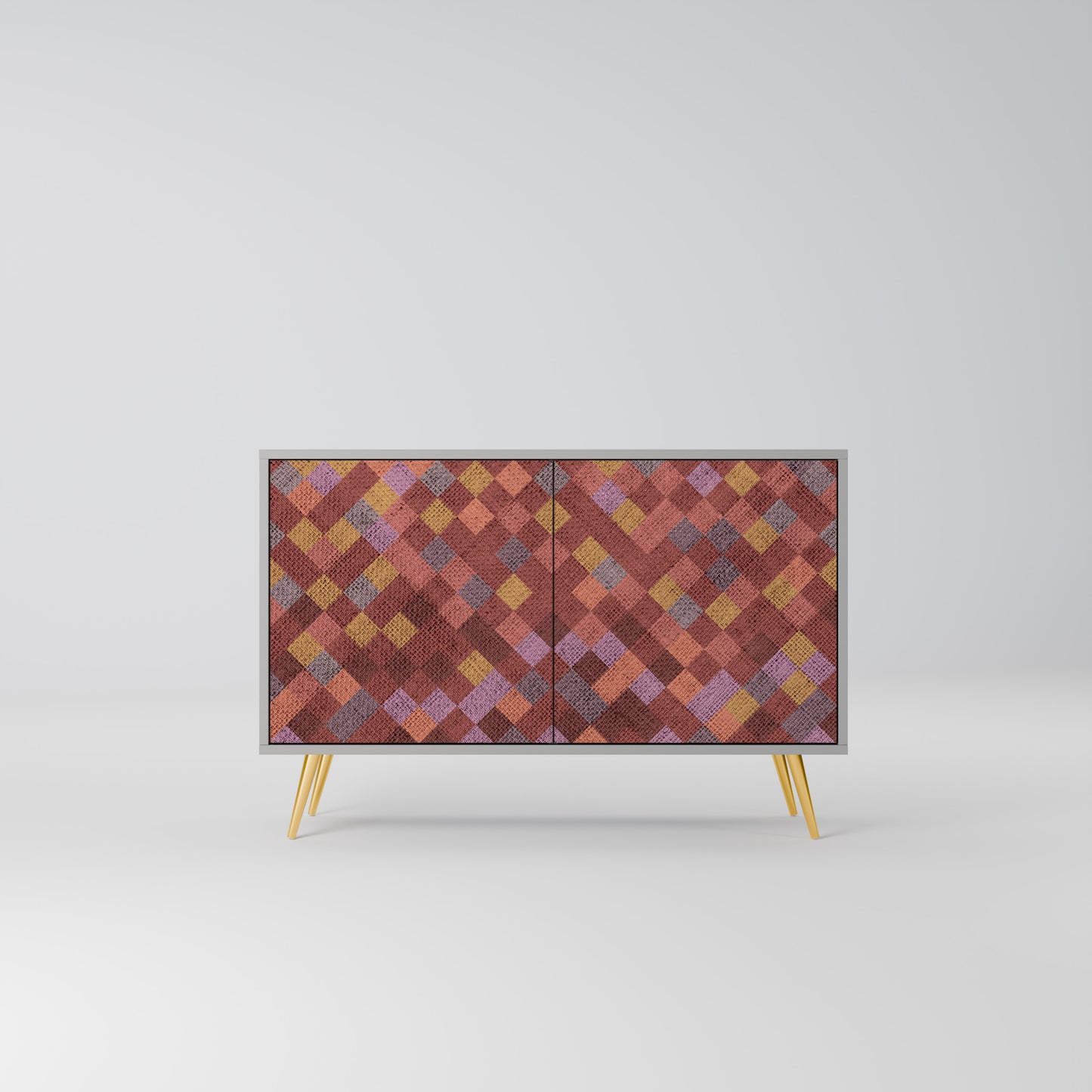 PAINTED SQUARES 2-Door Sideboard in Grey Finish
