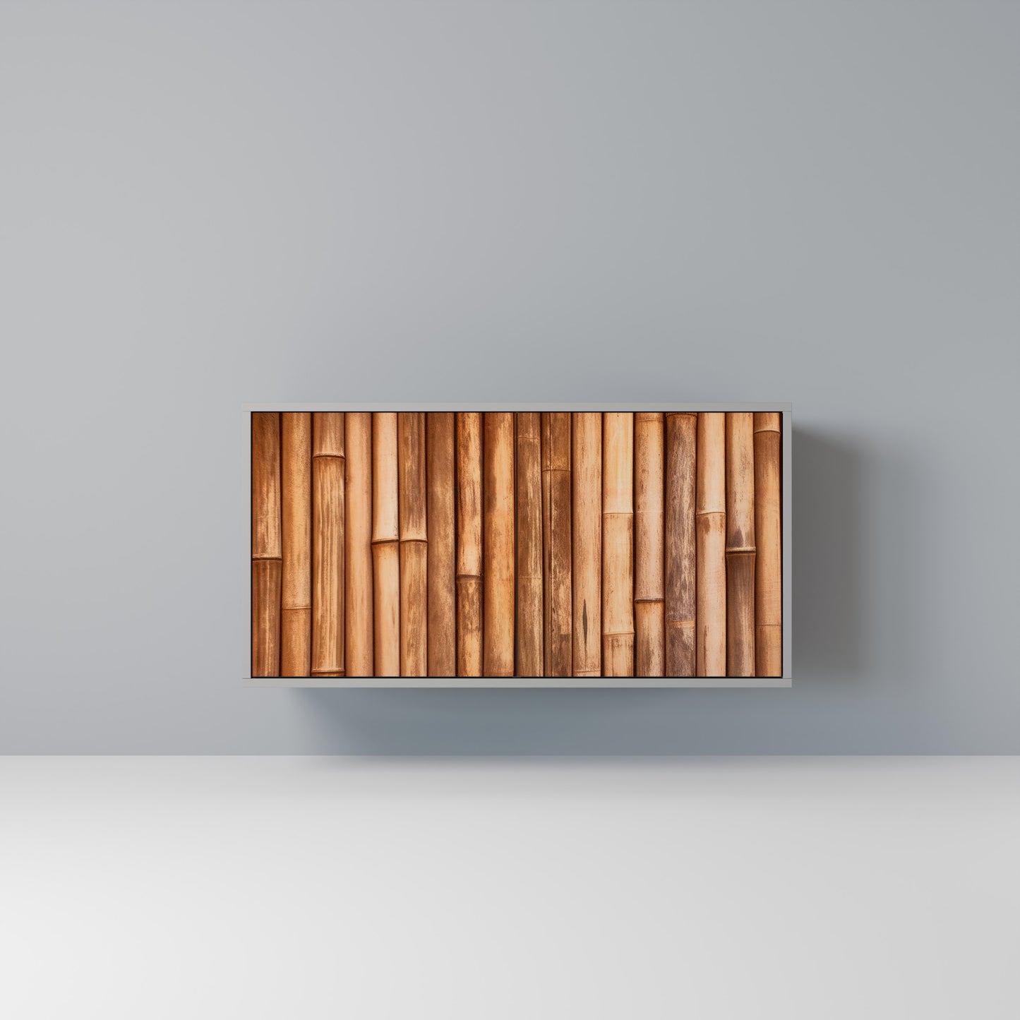 NATURAL WOOD 2-Door Sideboard in Grey Finish