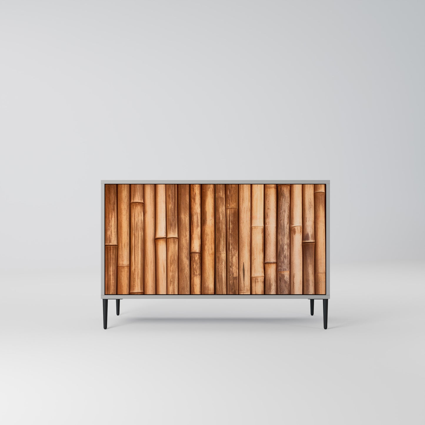 NATURAL WOOD 2-Door Sideboard in Grey Finish