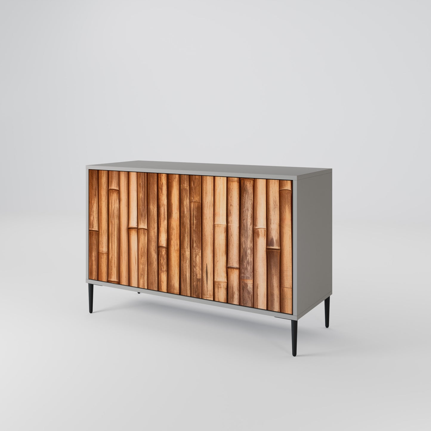 NATURAL WOOD 2-Door Sideboard in Grey Finish