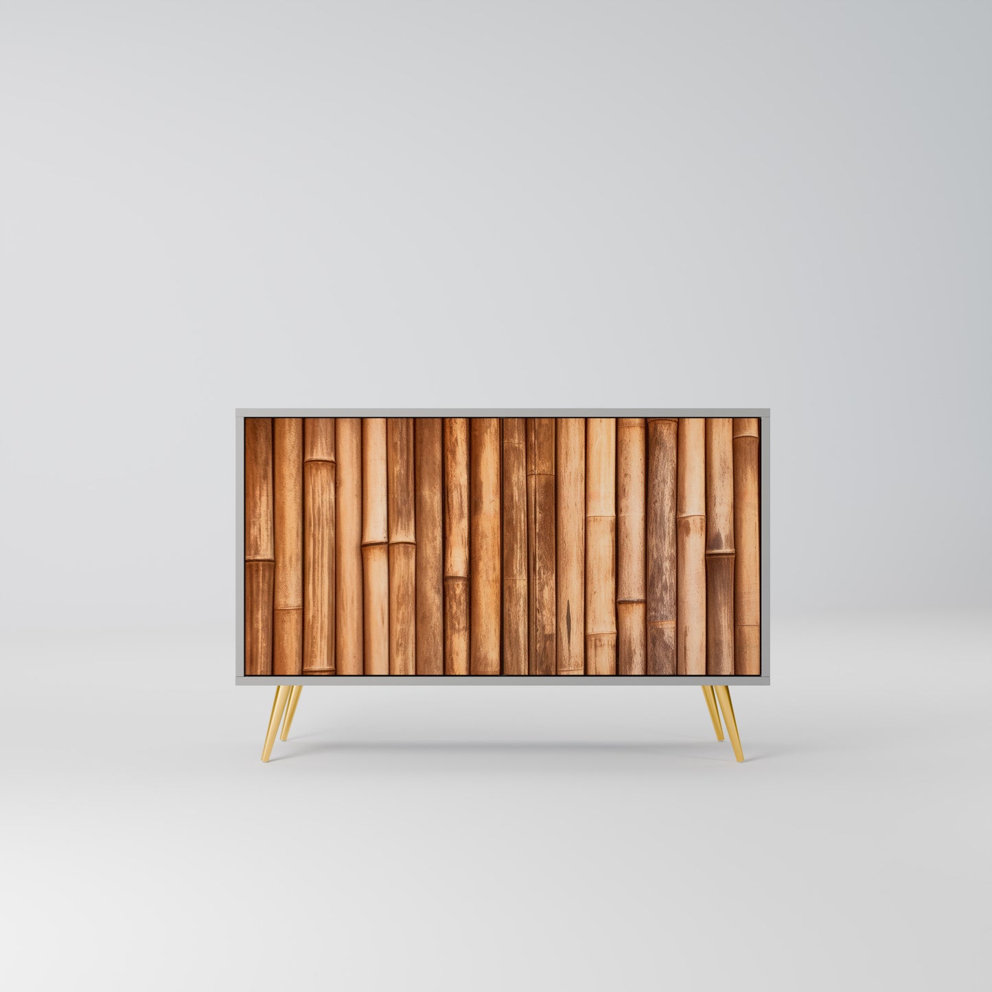 NATURAL WOOD 2-Door Sideboard in Grey Finish