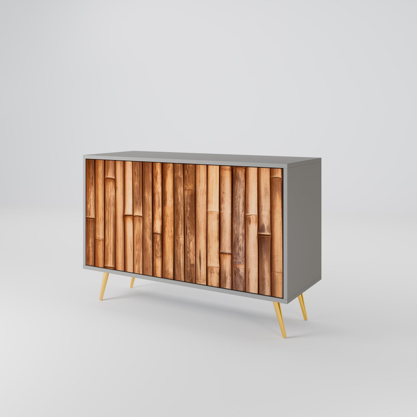 NATURAL WOOD 2-Door Sideboard in Grey Finish