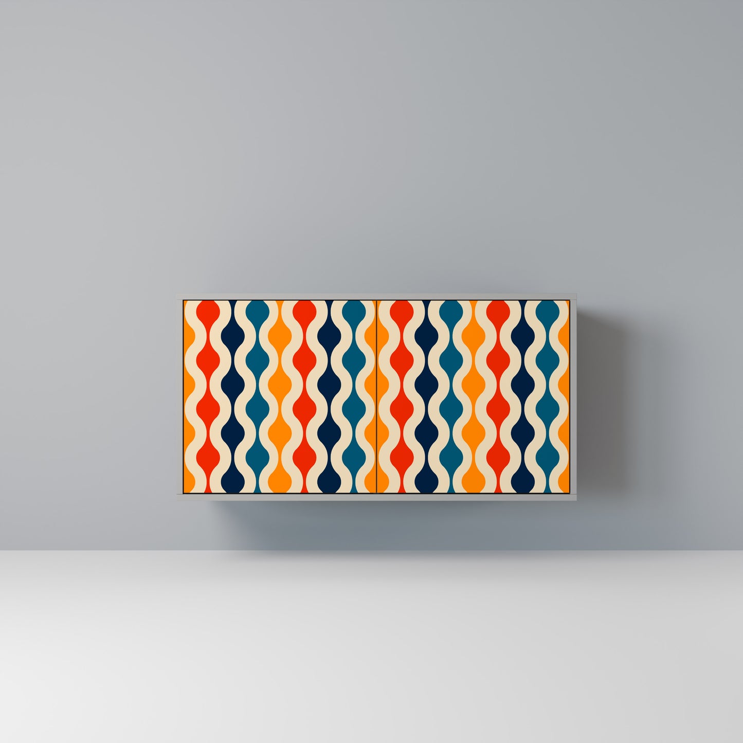 COLORFUL NOSTALGIA 2-Door Sideboard in Grey Finish