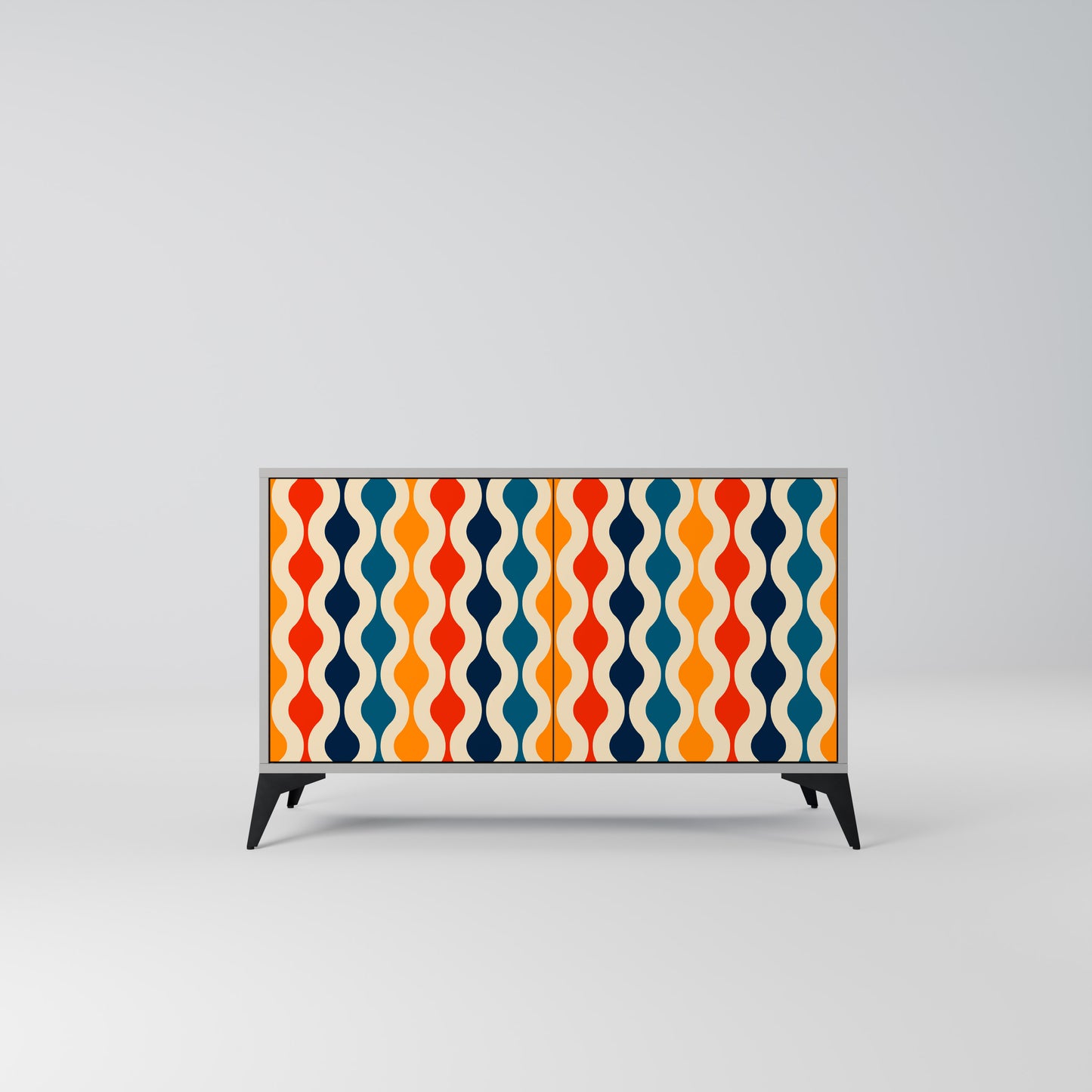 COLORFUL NOSTALGIA 2-Door Sideboard in Grey Finish