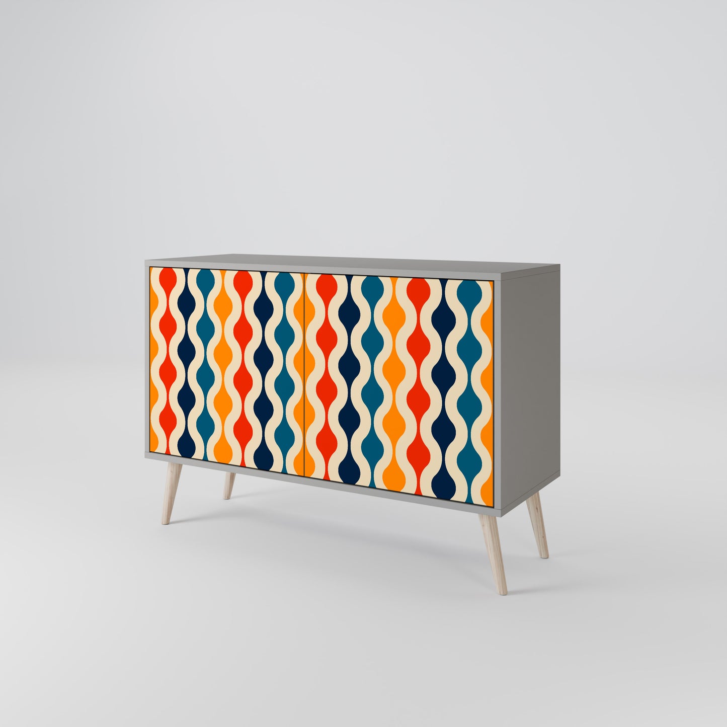 COLORFUL NOSTALGIA 2-Door Sideboard in Grey Finish