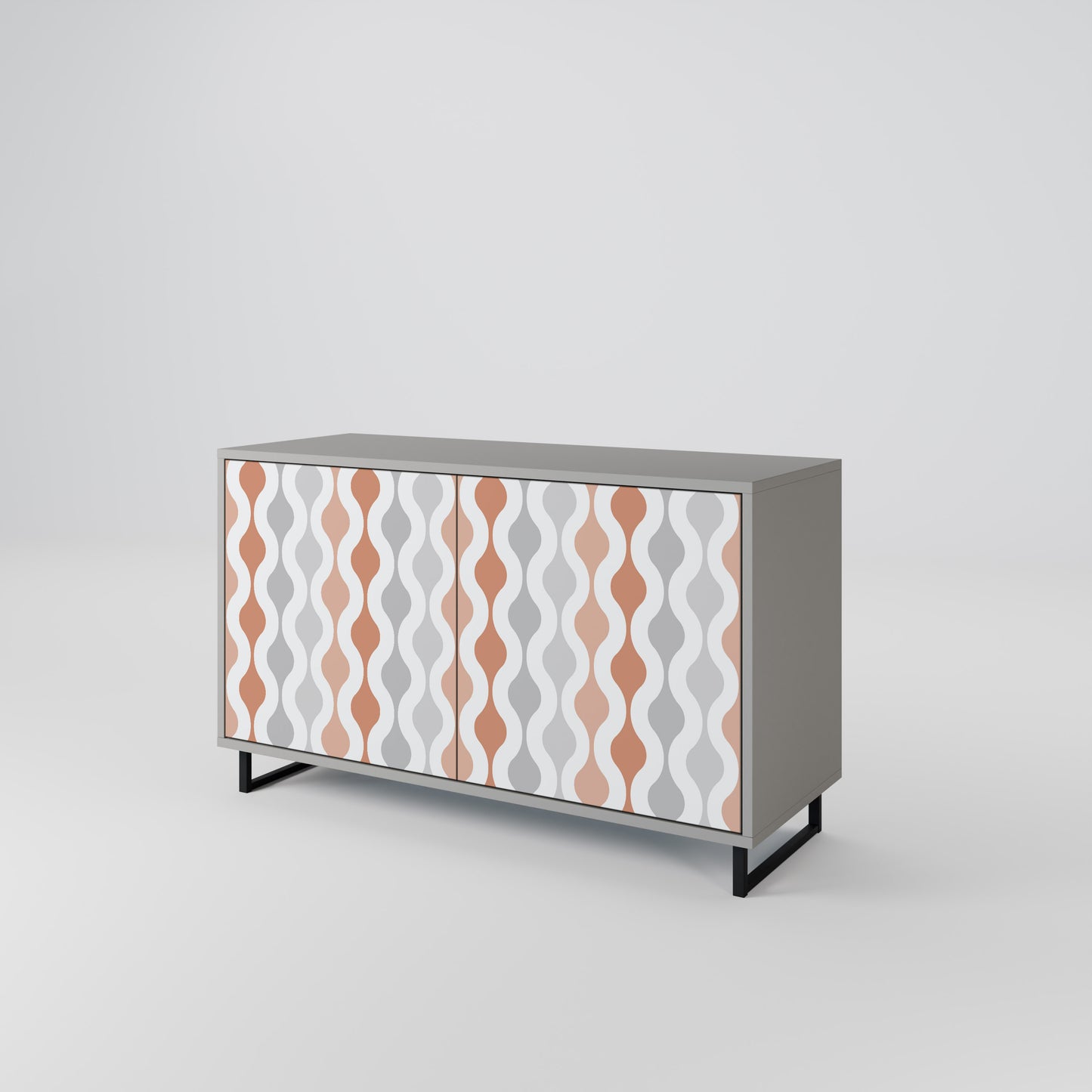 HAZY NOSTALGIA 2-Door Sideboard in Grey Finish