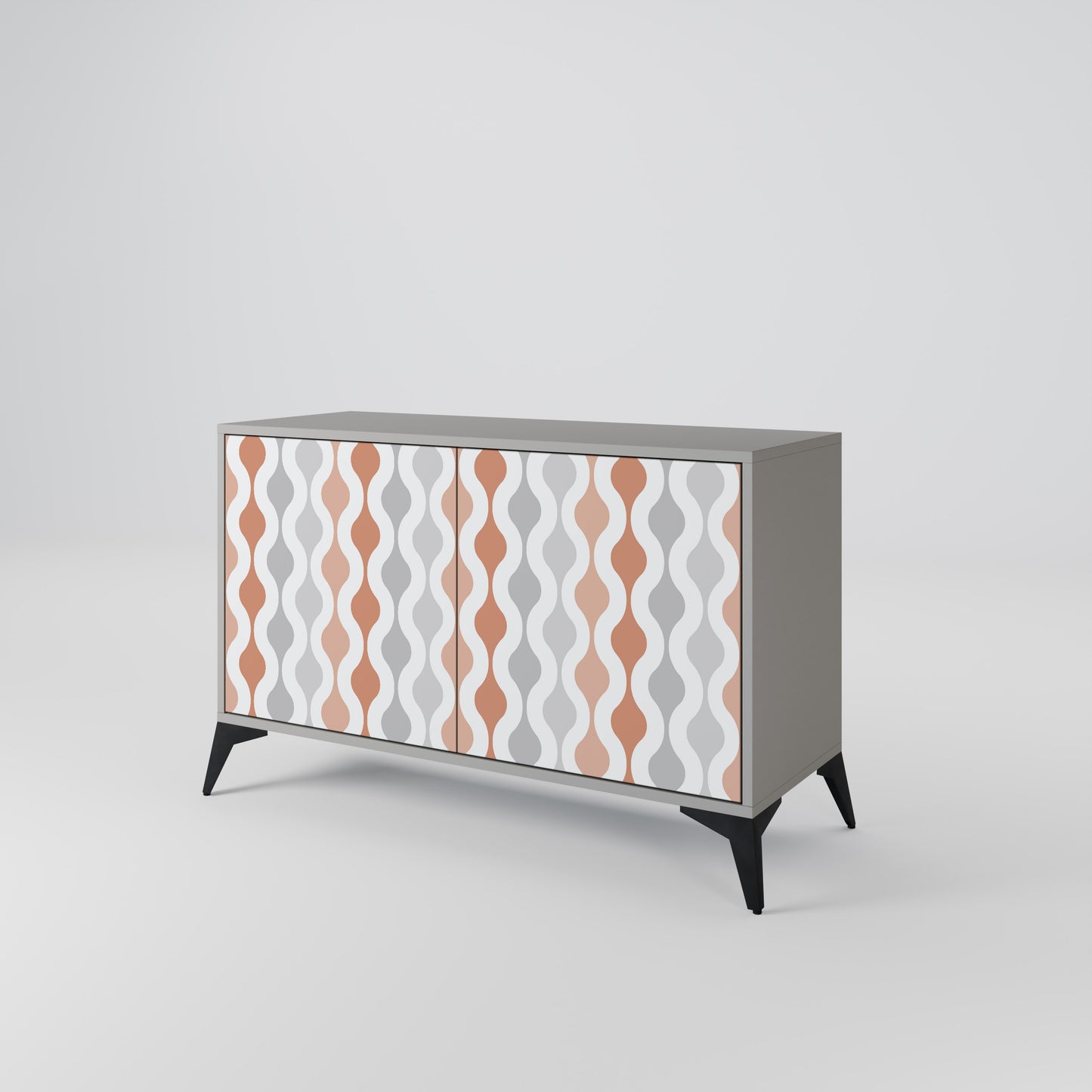 HAZY NOSTALGIA 2-Door Sideboard in Grey Finish