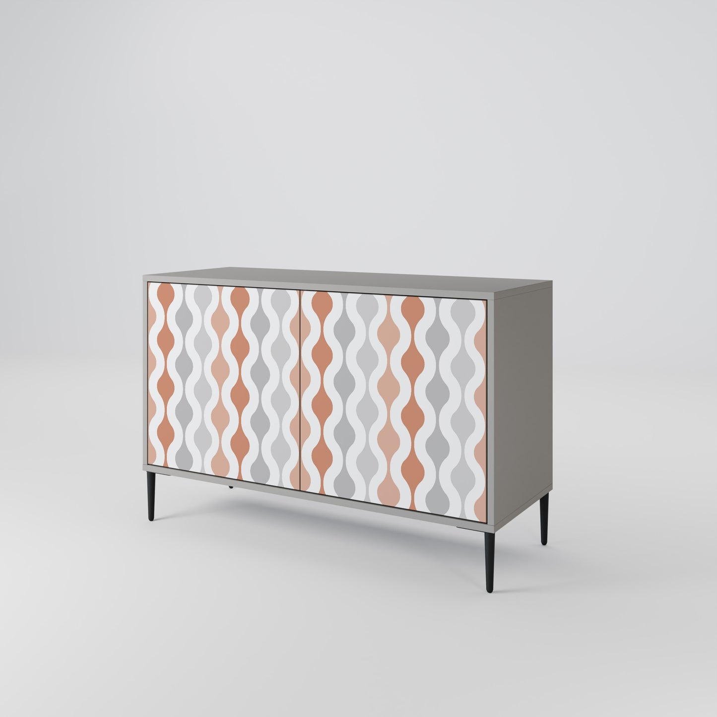 HAZY NOSTALGIA 2-Door Sideboard in Grey Finish