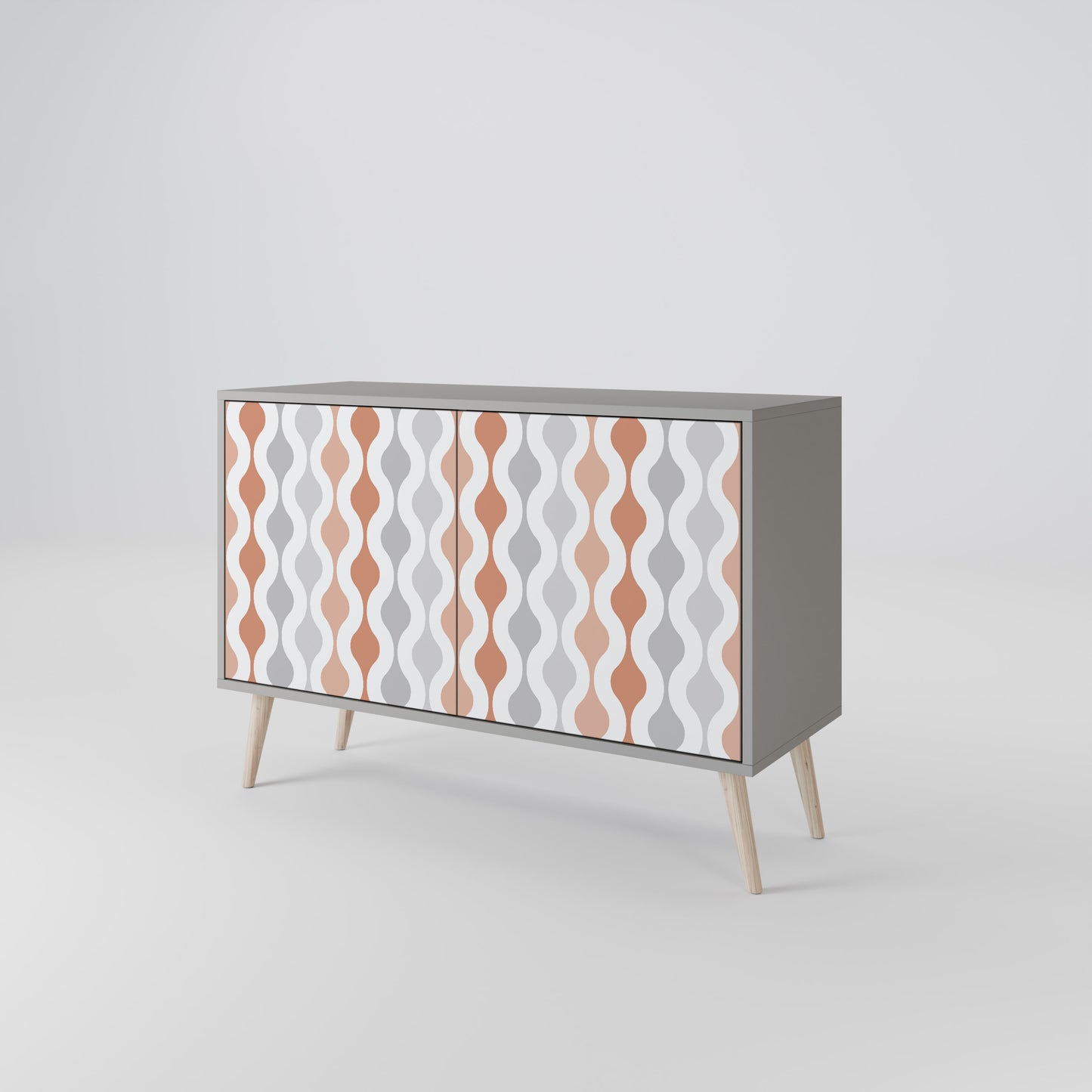 HAZY NOSTALGIA 2-Door Sideboard in Grey Finish
