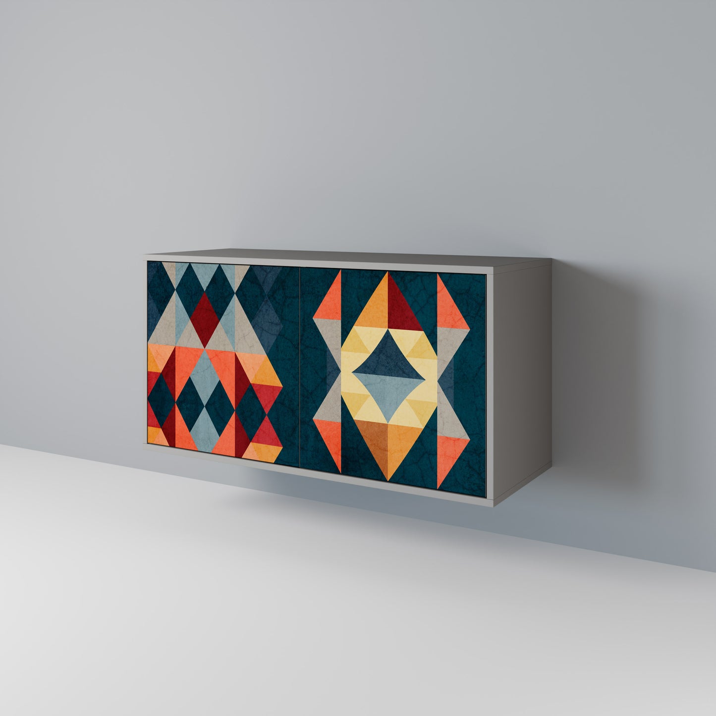 CRACKED ILLUSION 2-Door Sideboard in Grey Finish