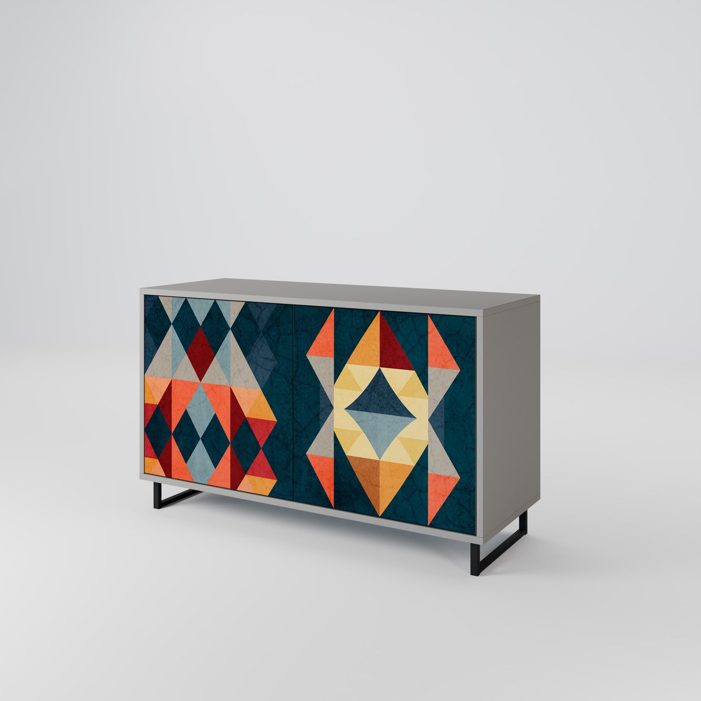 CRACKED ILLUSION 2-Door Sideboard in Grey Finish