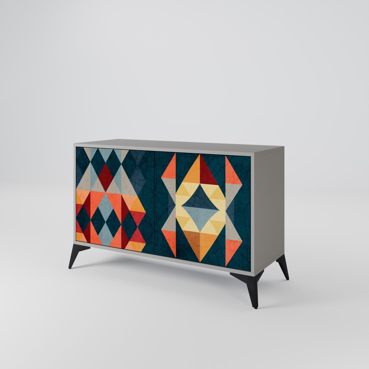 CRACKED ILLUSION 2-Door Sideboard in Grey Finish