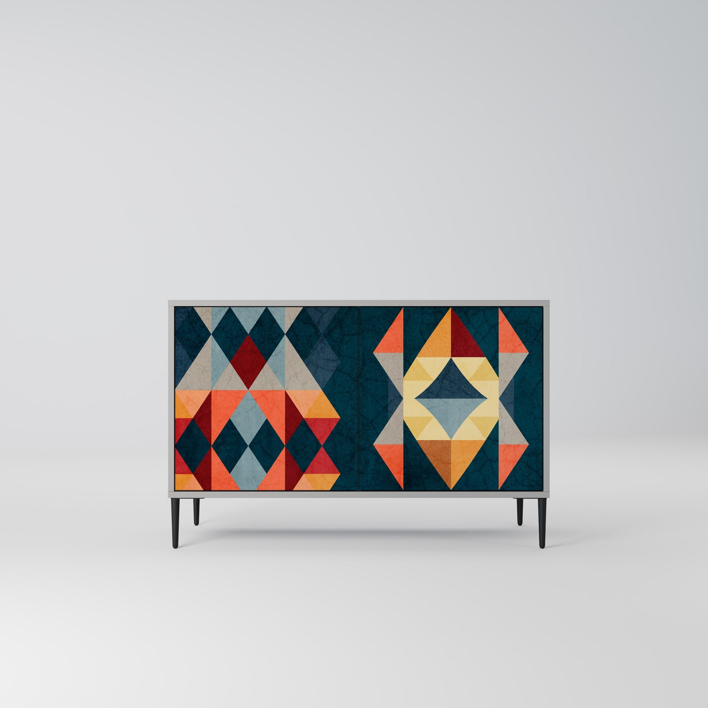 CRACKED ILLUSION 2-Door Sideboard in Grey Finish