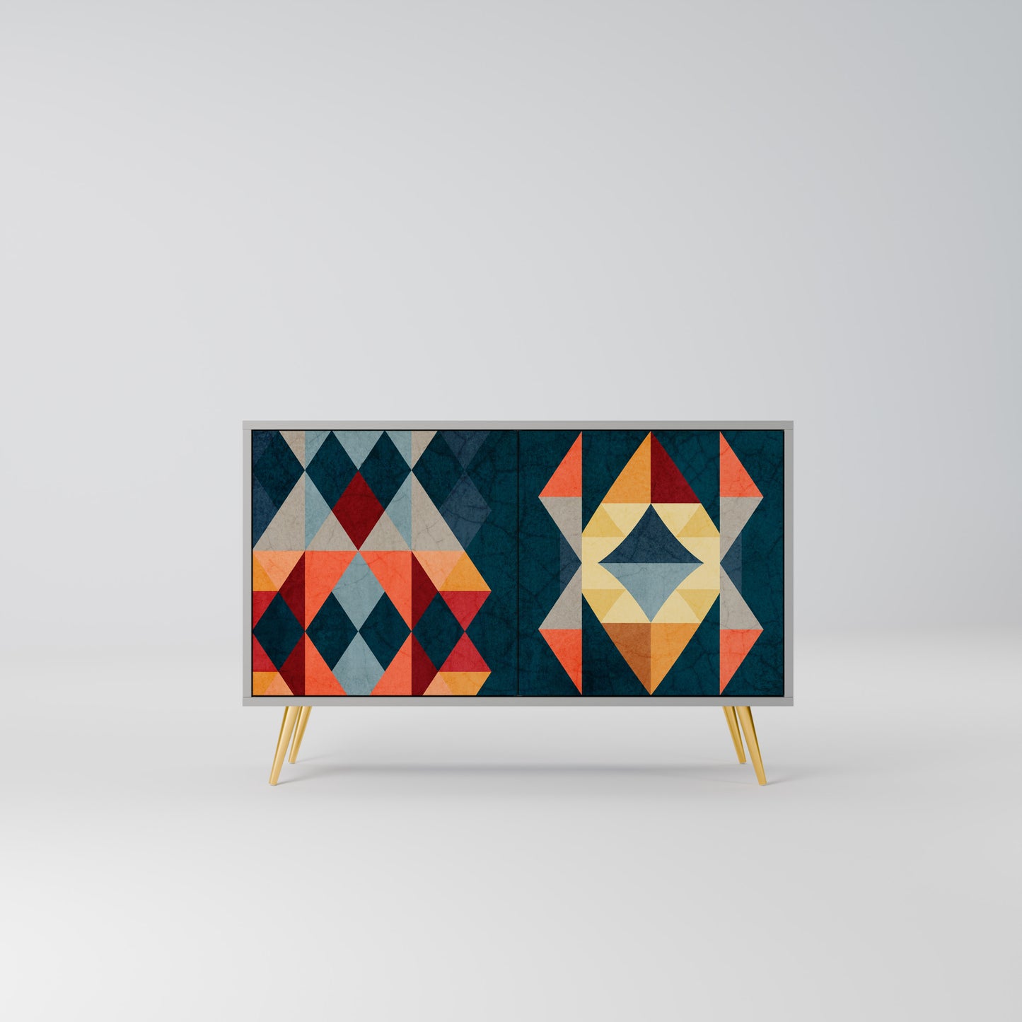 CRACKED ILLUSION 2-Door Sideboard in Grey Finish