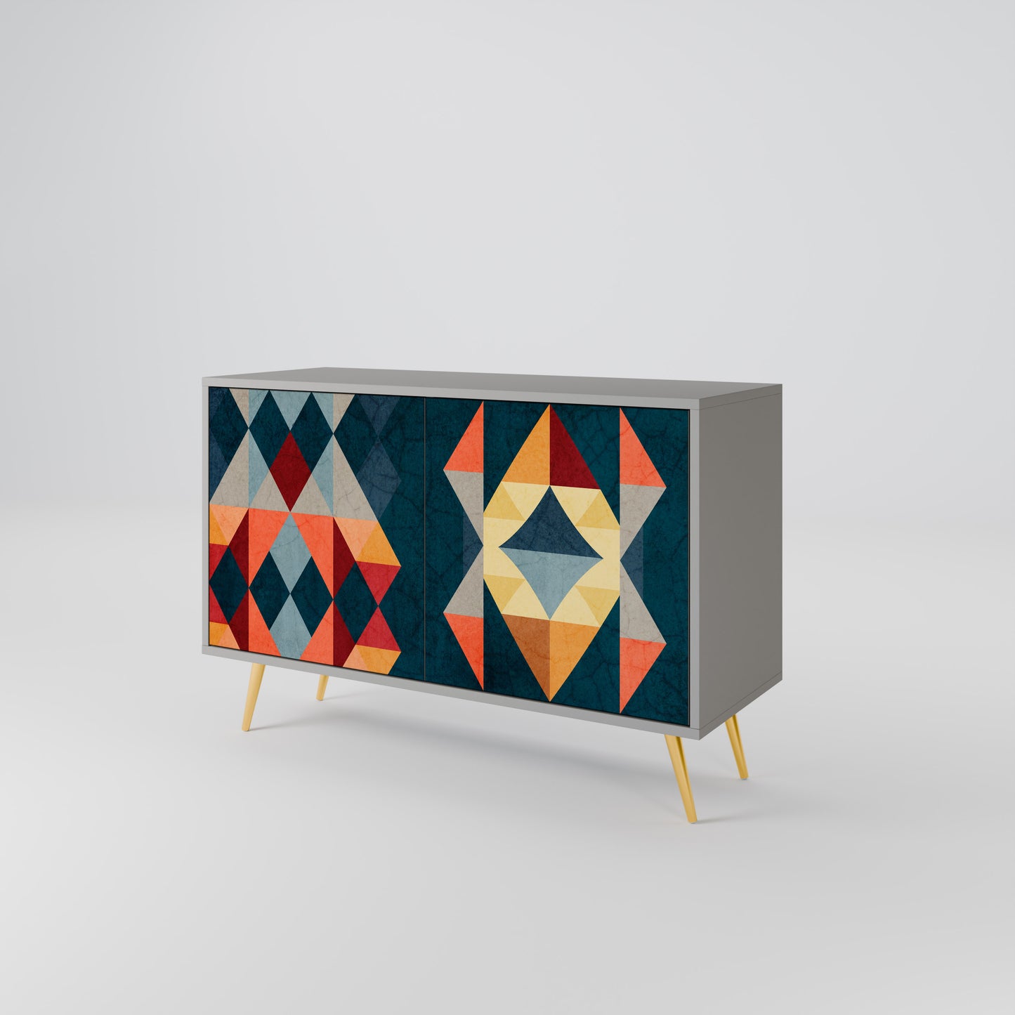 CRACKED ILLUSION 2-Door Sideboard in Grey Finish