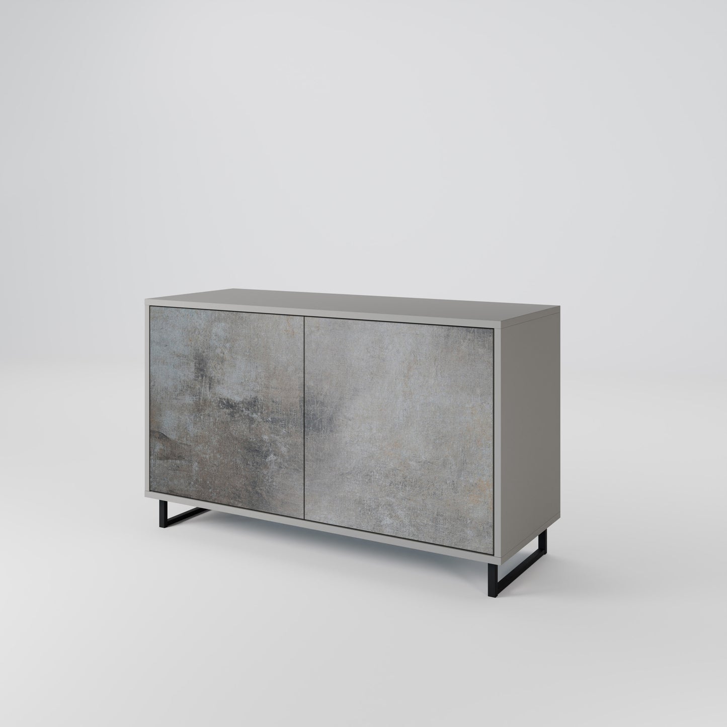 CONCRETE WALL 2-Door Sideboard in Grey Finish