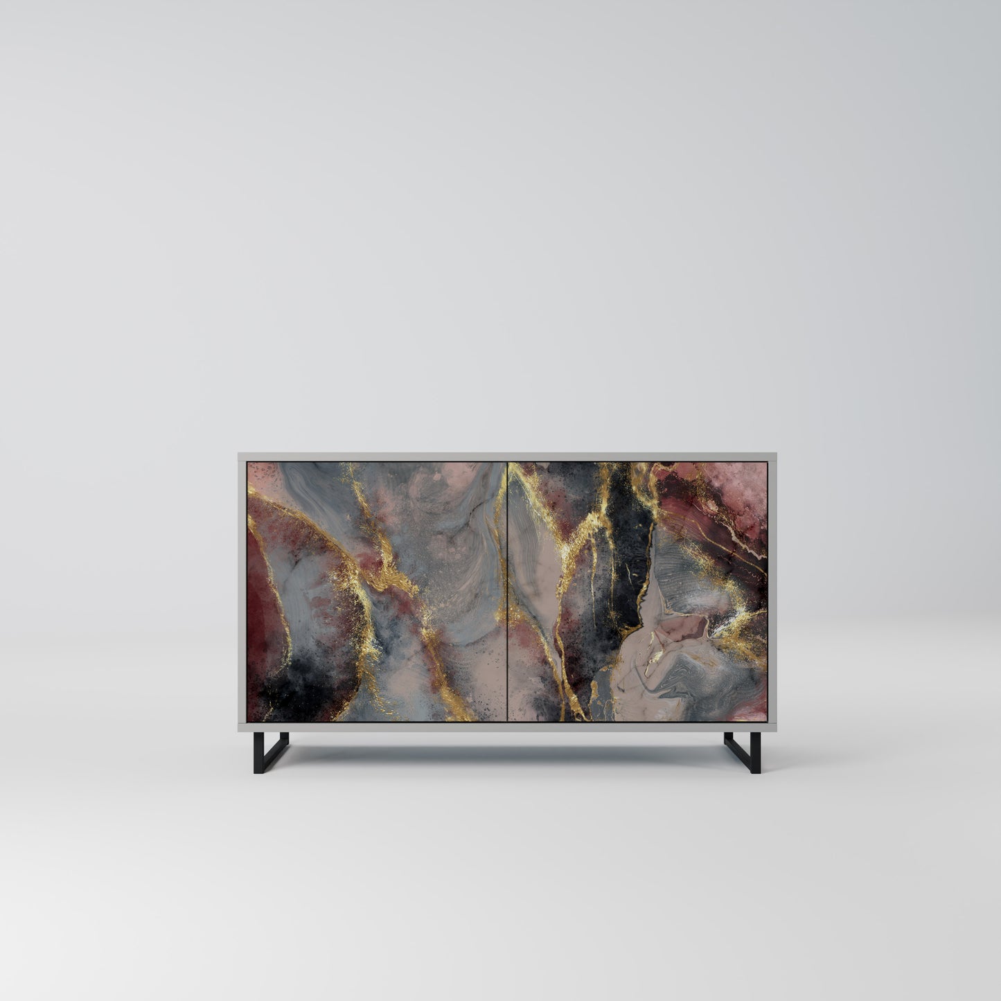 GOLDEN TIDES 2-Door Sideboard in Grey Finish