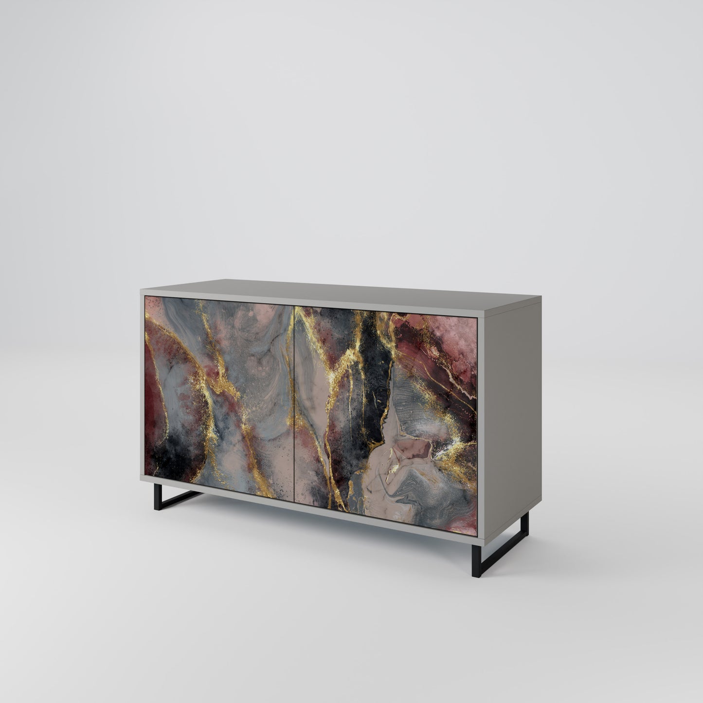GOLDEN TIDES 2-Door Sideboard in Grey Finish