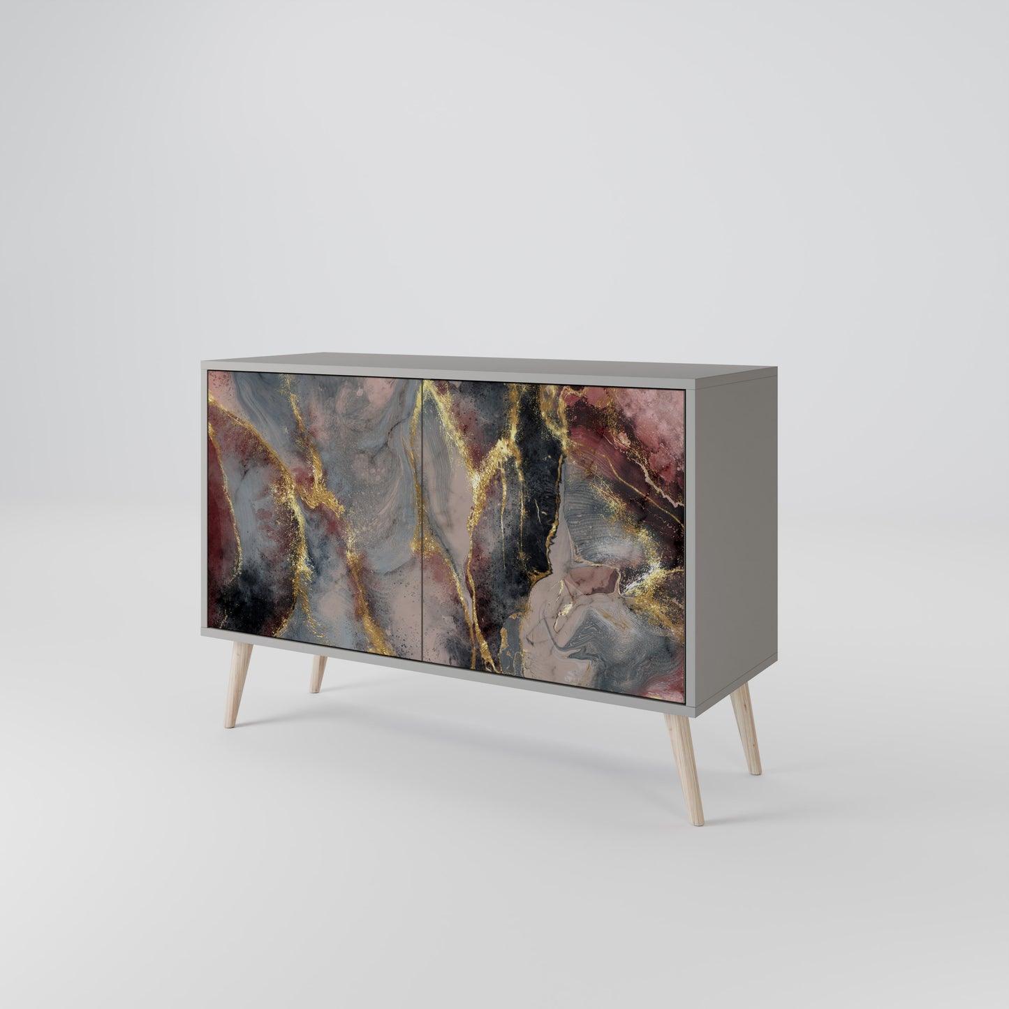 GOLDEN TIDES 2-Door Sideboard in Grey Finish