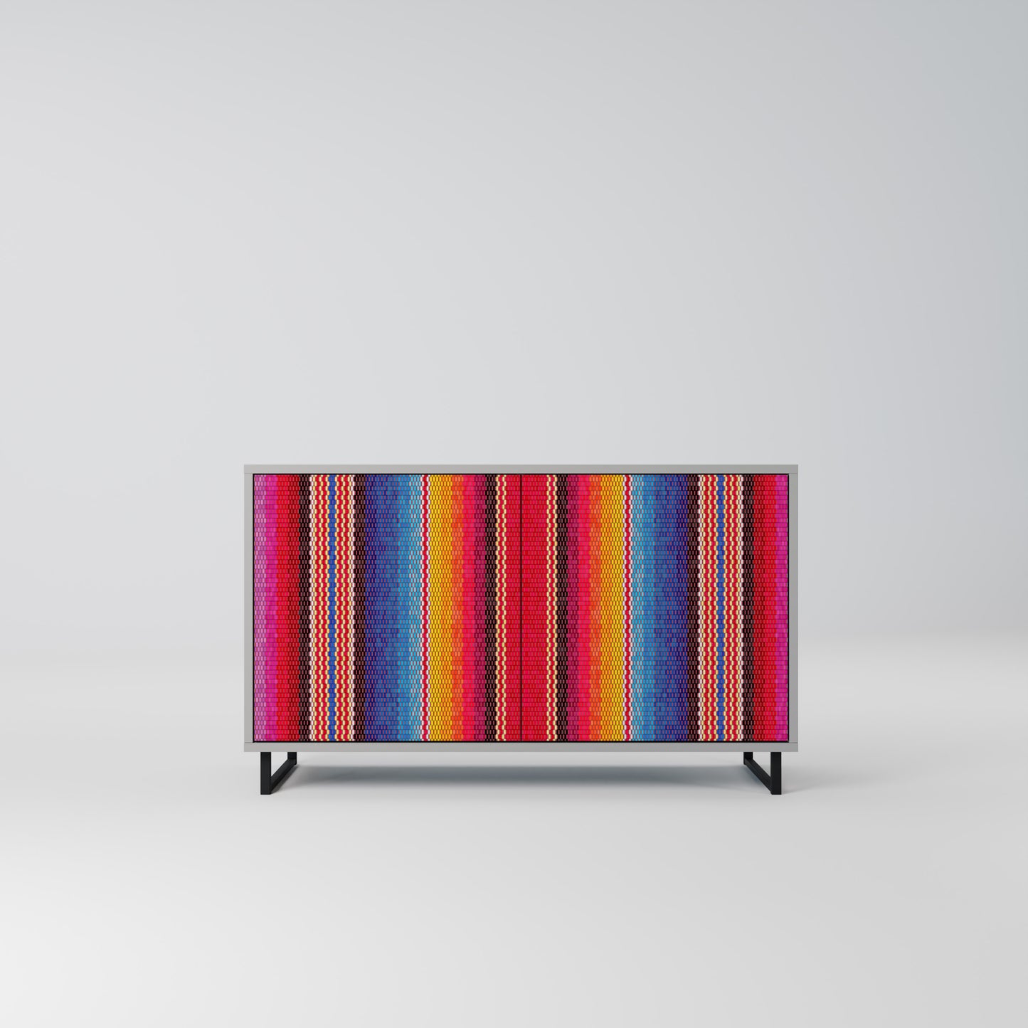 ETHNIC MEXICAN 2-Door Sideboard in Grey Finish