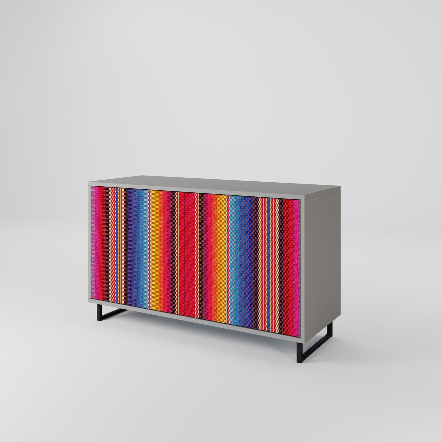 ETHNIC MEXICAN 2-Door Sideboard in Grey Finish