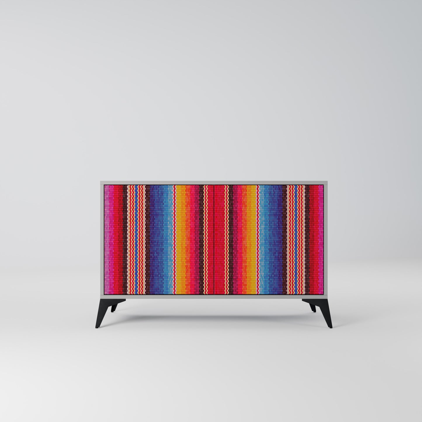 ETHNIC MEXICAN 2-Door Sideboard in Grey Finish