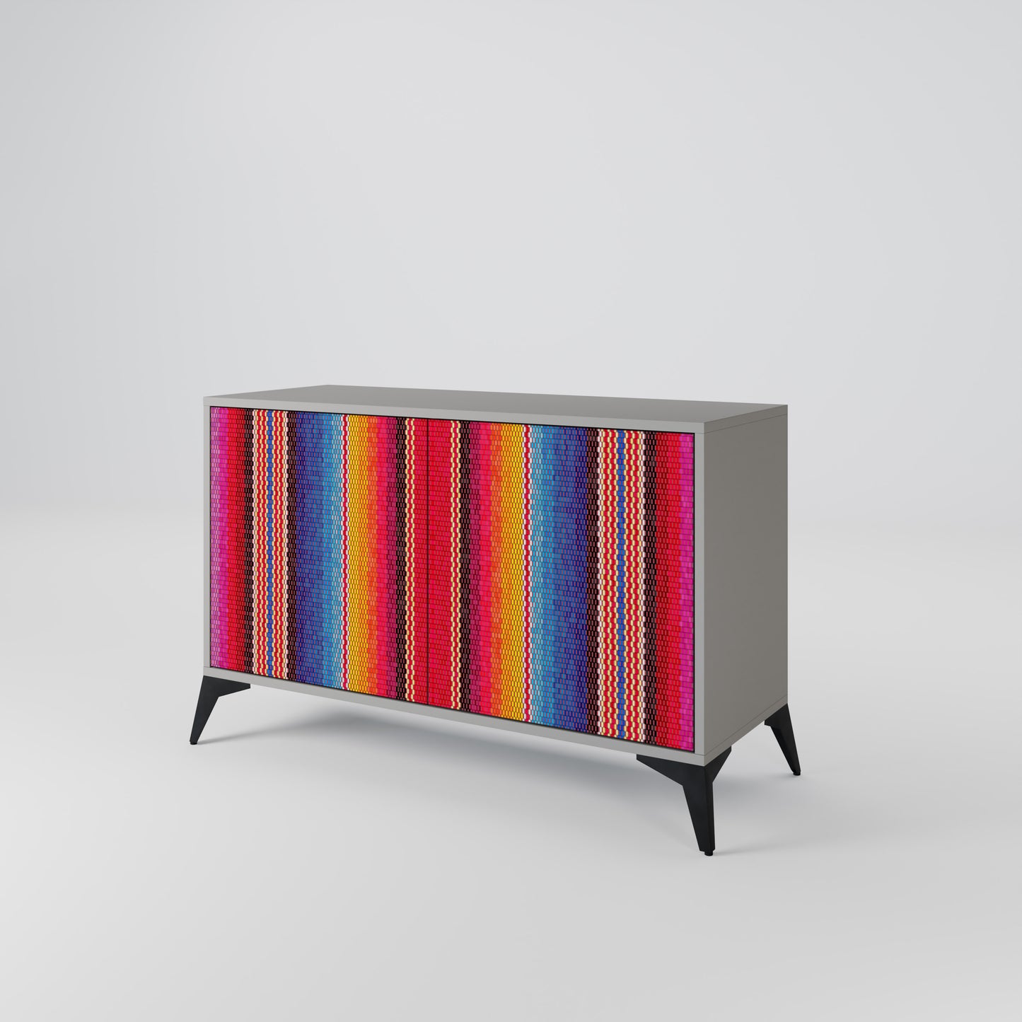 ETHNIC MEXICAN 2-Door Sideboard in Grey Finish
