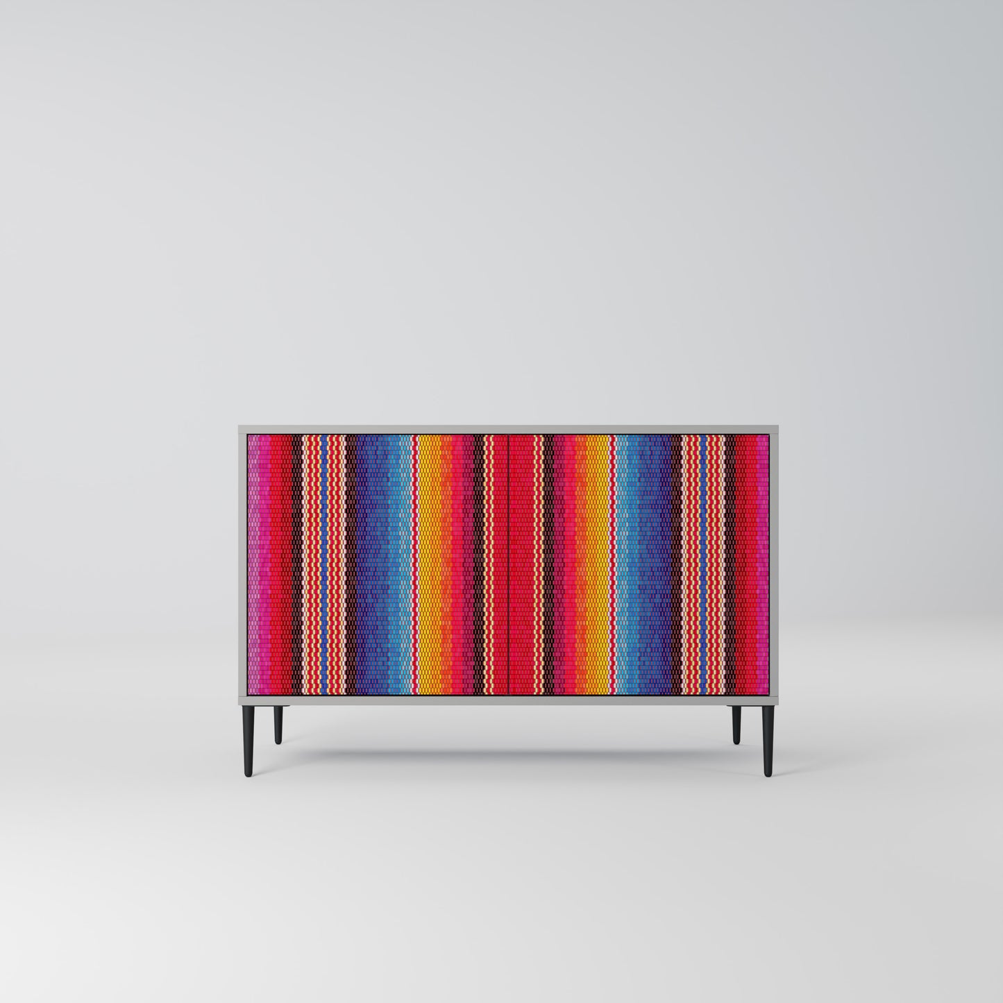 ETHNIC MEXICAN 2-Door Sideboard in Grey Finish