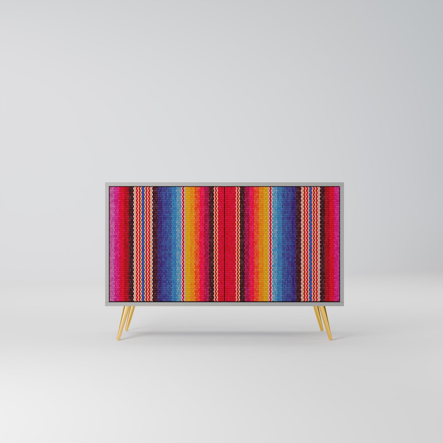 ETHNIC MEXICAN 2-Door Sideboard in Grey Finish