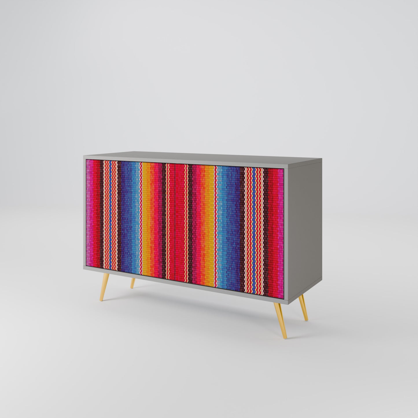 ETHNIC MEXICAN 2-Door Sideboard in Grey Finish