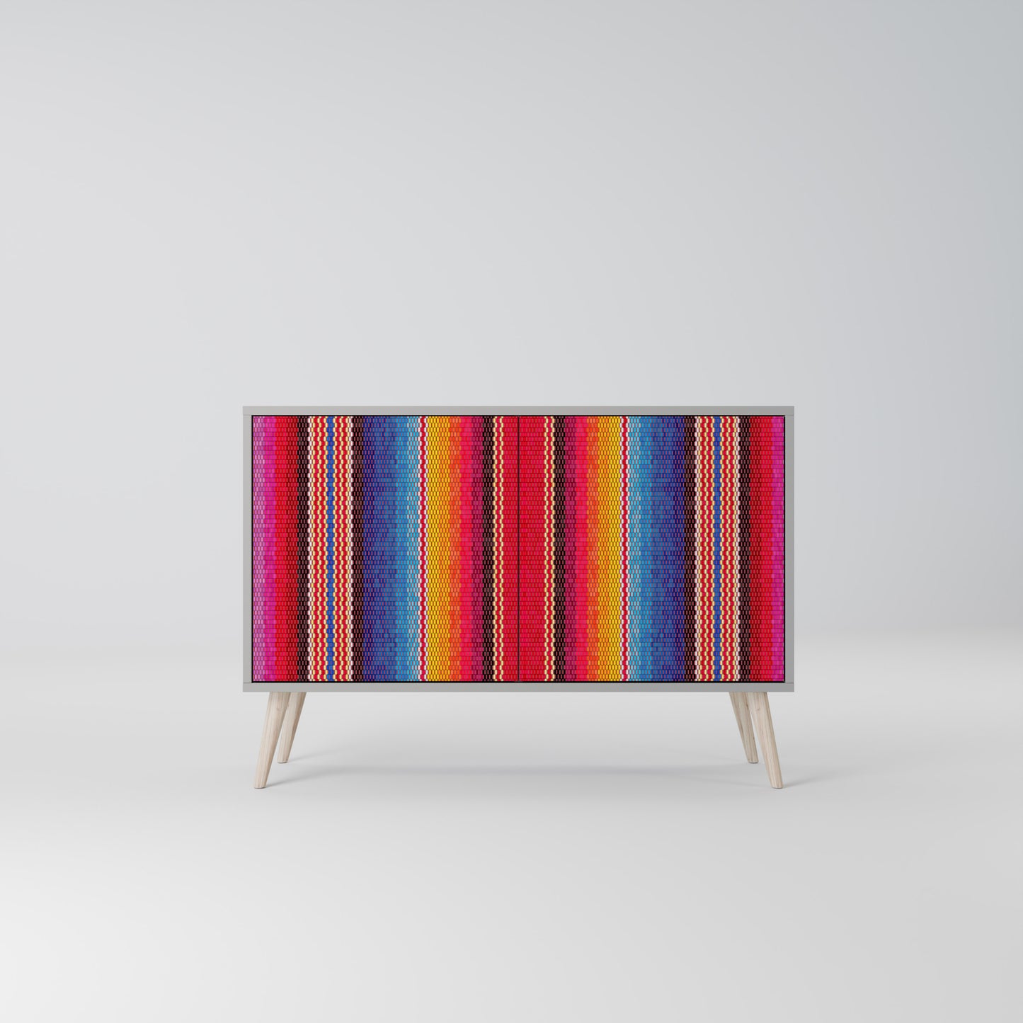 ETHNIC MEXICAN 2-Door Sideboard in Grey Finish
